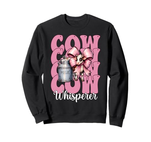 Kuhflüsterer Lustige Milchbauer Kuh Milchvieh Landwirtschaft Mädchen Mama Sweatshirt von Womens Coquette Bow Dairy Farmer Cow Farming Gifts