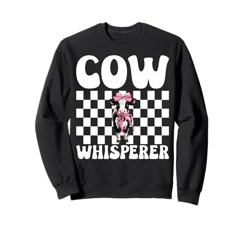Kuhflüsterer Lustige Milchbauer Kuh Milchvieh Landwirtschaft Mädchen Mama Sweatshirt von Womens Coquette Bow Dairy Farmer Cow Farming Gifts