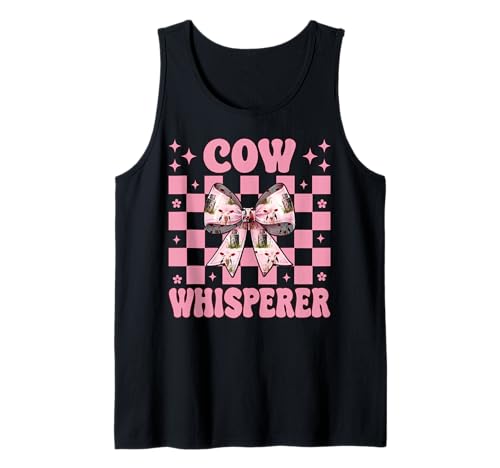 Kuhflüsterer Lustige Milchbauer Kuh Milchvieh Landwirtschaft Mädchen Mama Tank Top von Womens Coquette Bow Dairy Farmer Cow Farming Gifts