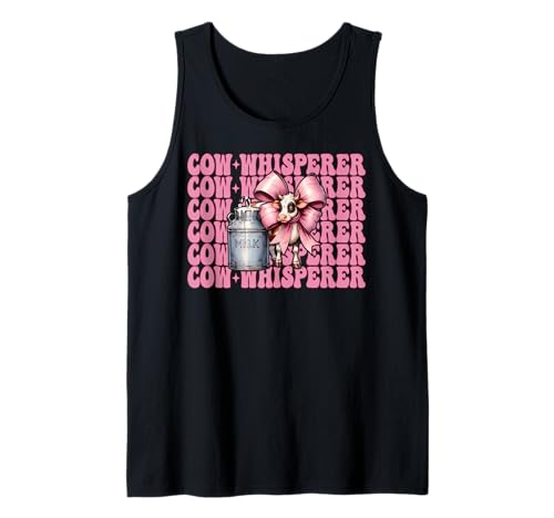 Kuhflüsterer Lustige Milchbauer Kuh Milchvieh Landwirtschaft Mädchen Mama Tank Top von Womens Coquette Bow Dairy Farmer Cow Farming Gifts