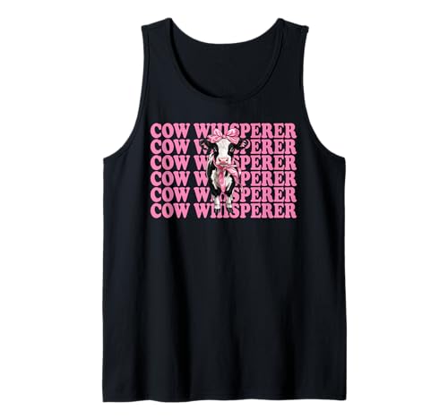 Kuhflüsterer Lustige Milchbauer Kuh Milchvieh Landwirtschaft Mädchen Mama Tank Top von Womens Coquette Bow Dairy Farmer Cow Farming Gifts
