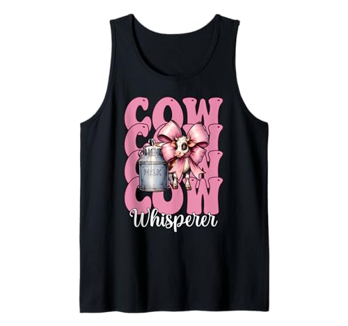 Kuhflüsterer Lustige Milchbauer Kuh Milchvieh Landwirtschaft Mädchen Mama Tank Top von Womens Coquette Bow Dairy Farmer Cow Farming Gifts