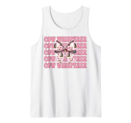 Kuhflüsterer Lustige Milchbauer Kuh Milchvieh Landwirtschaft Mädchen Mama Tank Top von Womens Coquette Bow Dairy Farmer Cow Farming Gifts