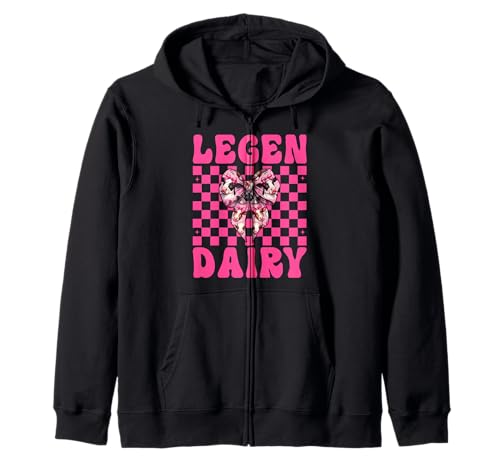 Legen-Dairy Dairy Farmer Kuh Milchvieh Landwirtschaft Mädchen Mama Kokette Kapuzenjacke von Womens Coquette Bow Dairy Farmer Cow Farming Gifts