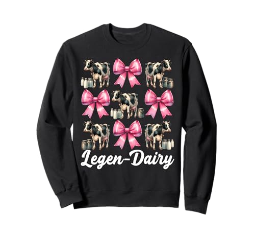 Legen-Dairy Dairy Farmer Kuh Milchvieh Landwirtschaft Mädchen Mama Kokette Sweatshirt von Womens Coquette Bow Dairy Farmer Cow Farming Gifts