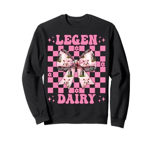 Legen-Dairy Dairy Farmer Kuh Milchvieh Landwirtschaft Mädchen Mama Kokette Sweatshirt von Womens Coquette Bow Dairy Farmer Cow Farming Gifts