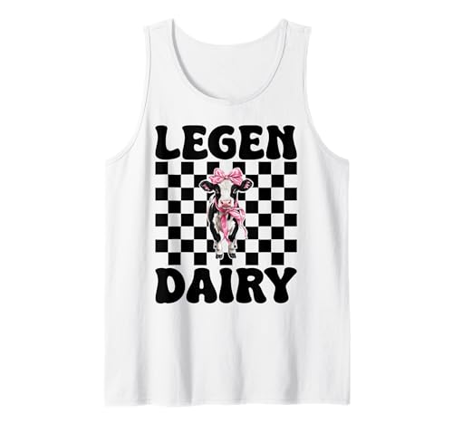 Legen-Dairy Dairy Farmer Kuh Milchvieh Landwirtschaft Mädchen Mama Kokette Tank Top von Womens Coquette Bow Dairy Farmer Cow Farming Gifts
