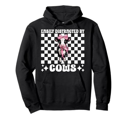Leicht abgelenkt von Kühen Milchbauer Kuhzucht Mädchen Mama Pullover Hoodie von Womens Coquette Bow Dairy Farmer Cow Farming Gifts