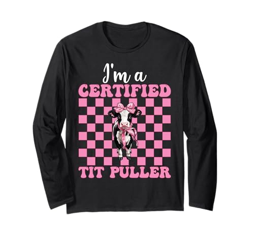 Milchbauer Kuh Milchzucht Mädchen Mama zertifizierter Meisenzieher Langarmshirt von Womens Coquette Bow Dairy Farmer Cow Farming Gifts