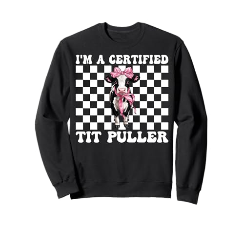 Milchbauer Kuh Milchzucht Mädchen Mama zertifizierter Meisenzieher Sweatshirt von Womens Coquette Bow Dairy Farmer Cow Farming Gifts