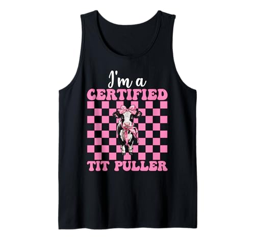 Milchbauer Kuh Milchzucht Mädchen Mama zertifizierter Meisenzieher Tank Top von Womens Coquette Bow Dairy Farmer Cow Farming Gifts
