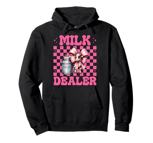 Milchhändler Milchbauer Kuh Milch Landwirtschaft Mädchen Mama Kokette Pullover Hoodie von Womens Coquette Bow Dairy Farmer Cow Farming Gifts