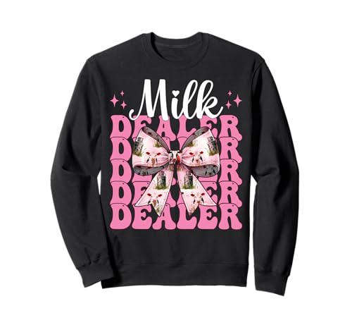 Milchhändler Milchbauer Kuh Milch Landwirtschaft Mädchen Mama Kokette Sweatshirt von Womens Coquette Bow Dairy Farmer Cow Farming Gifts