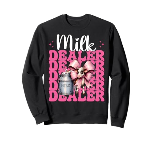 Milchhändler Milchbauer Kuh Milch Landwirtschaft Mädchen Mama Kokette Sweatshirt von Womens Coquette Bow Dairy Farmer Cow Farming Gifts