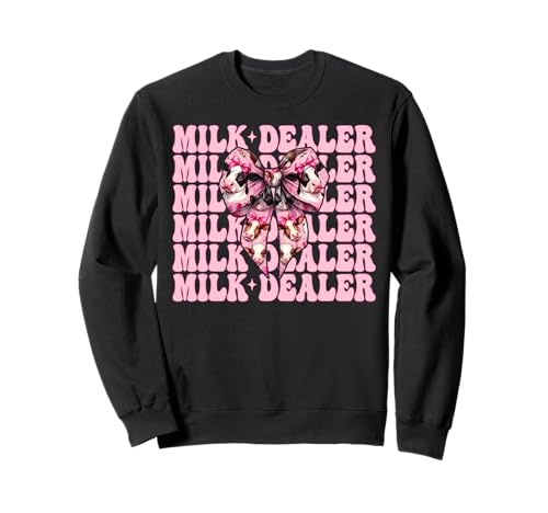 Milchhändler Milchbauer Kuh Milch Landwirtschaft Mädchen Mama Kokette Sweatshirt von Womens Coquette Bow Dairy Farmer Cow Farming Gifts