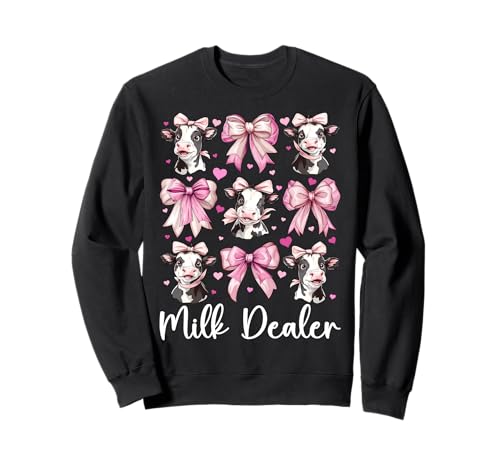 Milchhändler Milchbauer Kuh Milch Landwirtschaft Mädchen Mama Kokette Sweatshirt von Womens Coquette Bow Dairy Farmer Cow Farming Gifts
