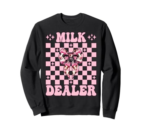 Milchhändler Milchbauer Kuh Milch Landwirtschaft Mädchen Mama Kokette Sweatshirt von Womens Coquette Bow Dairy Farmer Cow Farming Gifts