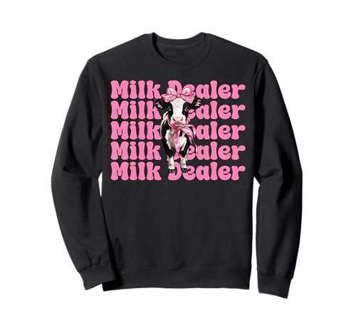 Milchhändler Milchbauer Kuh Milch Landwirtschaft Mädchen Mama Kokette Sweatshirt von Womens Coquette Bow Dairy Farmer Cow Farming Gifts