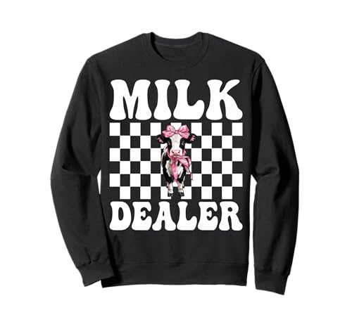 Milchhändler Milchbauer Kuh Milch Landwirtschaft Mädchen Mama Kokette Sweatshirt von Womens Coquette Bow Dairy Farmer Cow Farming Gifts