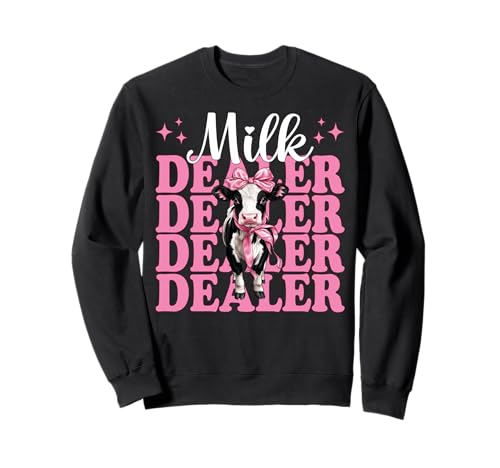 Milchhändler Milchbauer Kuh Milch Landwirtschaft Mädchen Mama Kokette Sweatshirt von Womens Coquette Bow Dairy Farmer Cow Farming Gifts