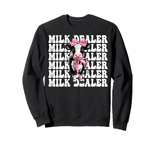 Milchhändler Milchbauer Kuh Milch Landwirtschaft Mädchen Mama Kokette Sweatshirt von Womens Coquette Bow Dairy Farmer Cow Farming Gifts