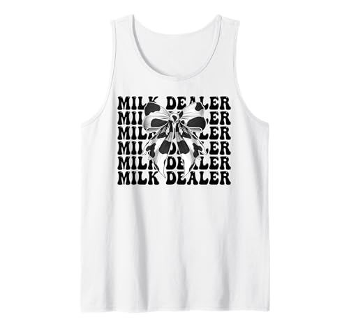 Milchhändler Milchbauer Kuh Milch Landwirtschaft Mädchen Mama Kokette Tank Top von Womens Coquette Bow Dairy Farmer Cow Farming Gifts
