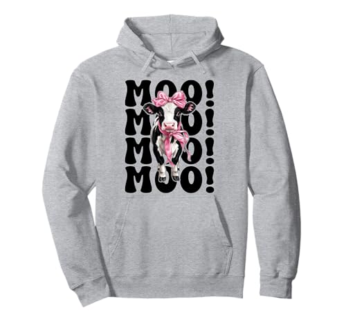 Moo! Dairy Farmer Kuh Milchvieh Landwirtschaft Mädchen Mama Kokette Schleife Pullover Hoodie von Womens Coquette Bow Dairy Farmer Cow Farming Gifts