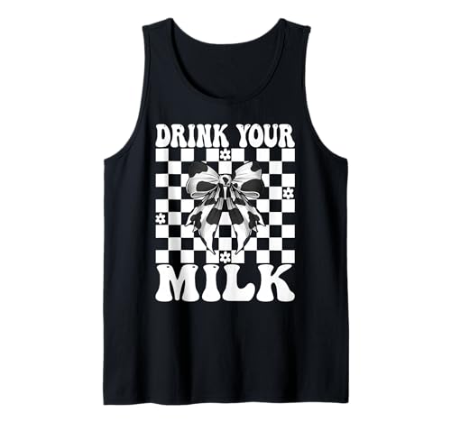 Trink Deine Milch, Milchbauer, Kuh, Milchviehhaltung, Mädchen, Mama Tank Top von Womens Coquette Bow Dairy Farmer Cow Farming Gifts