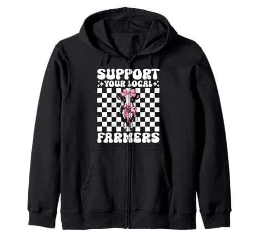 Unterstützen Sie Ihren lokalen Milchbauer Kuhmilchzucht Mädchen Mama Kapuzenjacke von Womens Coquette Bow Dairy Farmer Cow Farming Gifts