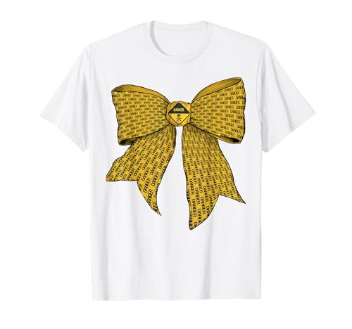 Danger Zone Warnung Vorsicht Tape Muster Mädchen Kokette Schleife T-Shirt Danger Zone Warnung Vorsicht Tape Muster Mädchen Kokette Schleife T-Shirt von Womens Coquette Bow Danger Zone Warning Gifts