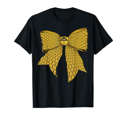 Danger Zone Warnung Vorsicht Tape Muster Mädchen Kokette Schleife T-Shirt Danger Zone Warnung Vorsicht Tape Muster Mädchen Kokette Schleife T-Shirt von Womens Coquette Bow Danger Zone Warning Gifts