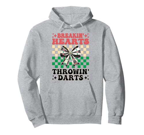 Breakin' Hearts Throwin' Darts Dartscheibe Dart Girl Coquette Pullover Hoodie von Womens Coquette Bow Darts Dartboard Dart Gifts