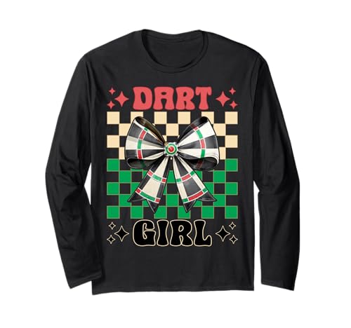 Dart Girl Darts Dartscheibe Pink Coquette Bow Langarmshirt von Womens Coquette Bow Darts Dartboard Dart Gifts