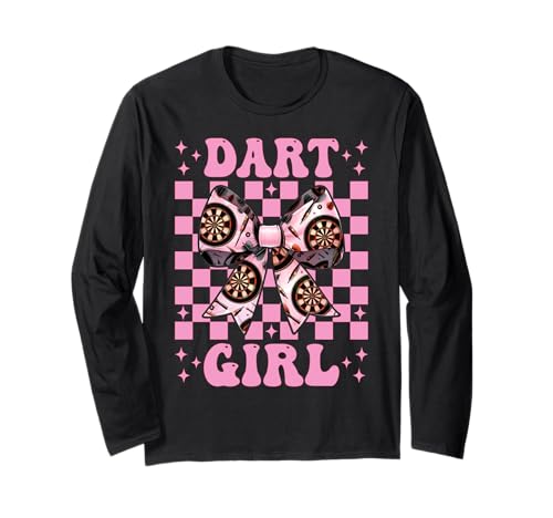 Dart Girl Darts Dartscheibe Pink Coquette Bow Langarmshirt von Womens Coquette Bow Darts Dartboard Dart Gifts