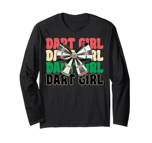 Dart Girl Darts Dartscheibe Pink Coquette Bow Langarmshirt von Womens Coquette Bow Darts Dartboard Dart Gifts