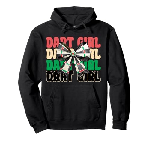 Dart Girl Darts Dartscheibe Pink Coquette Bow Pullover Hoodie von Womens Coquette Bow Darts Dartboard Dart Gifts