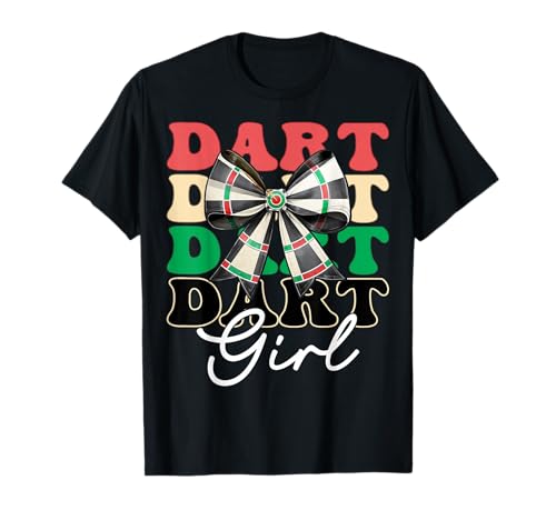 Dart Girl Darts Dartscheibe Pink Coquette Bow T-Shirt von Womens Coquette Bow Darts Dartboard Dart Gifts