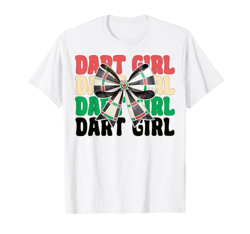 Dart Girl Darts Dartscheibe Pink Coquette Bow T-Shirt von Womens Coquette Bow Darts Dartboard Dart Gifts