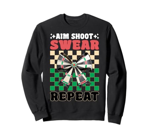 Darts Dartscheibe Dart Girl Coquette Zielschießen Schwören wiederholen Sweatshirt von Womens Coquette Bow Darts Dartboard Dart Gifts