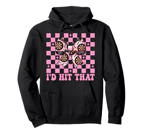 Darts Dartscheibe Dart Girl Mom Coquette Bow I'd Hit That Pullover Hoodie von Womens Coquette Bow Darts Dartboard Dart Gifts