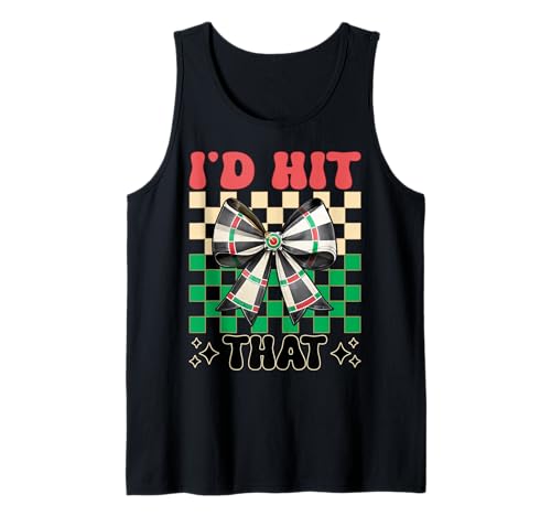 Darts Dartscheibe Dart Girl Mom Coquette Bow I'd Hit That Tank Top von Womens Coquette Bow Darts Dartboard Dart Gifts
