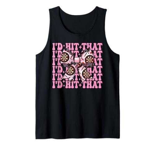 Darts Dartscheibe Dart Girl Mom Coquette Bow I'd Hit That Tank Top von Womens Coquette Bow Darts Dartboard Dart Gifts