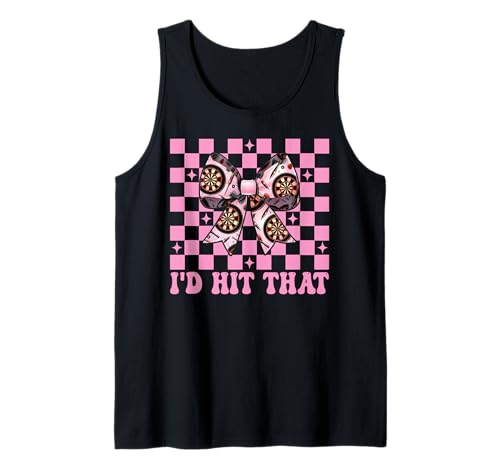 Darts Dartscheibe Dart Girl Mom Coquette Bow I'd Hit That Tank Top von Womens Coquette Bow Darts Dartboard Dart Gifts