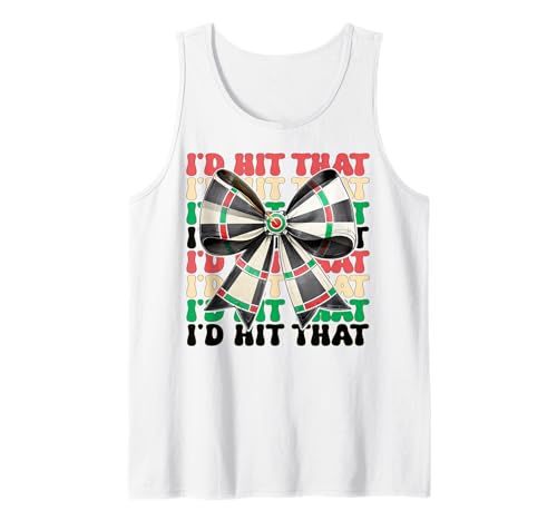 Darts Dartscheibe Dart Girl Mom Coquette Bow I'd Hit That Tank Top von Womens Coquette Bow Darts Dartboard Dart Gifts