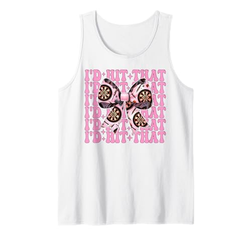Darts Dartscheibe Dart Girl Mom Coquette Bow I'd Hit That Tank Top von Womens Coquette Bow Darts Dartboard Dart Gifts