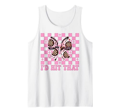 Darts Dartscheibe Dart Girl Mom Coquette Bow I'd Hit That Tank Top von Womens Coquette Bow Darts Dartboard Dart Gifts