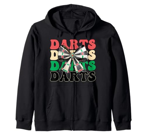 Darts Dartscheibe Dart Girl Mom Coquette Bow Kapuzenjacke von Womens Coquette Bow Darts Dartboard Dart Gifts