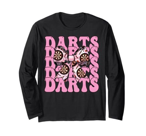 Darts Dartscheibe Dart Girl Mom Coquette Bow Langarmshirt von Womens Coquette Bow Darts Dartboard Dart Gifts