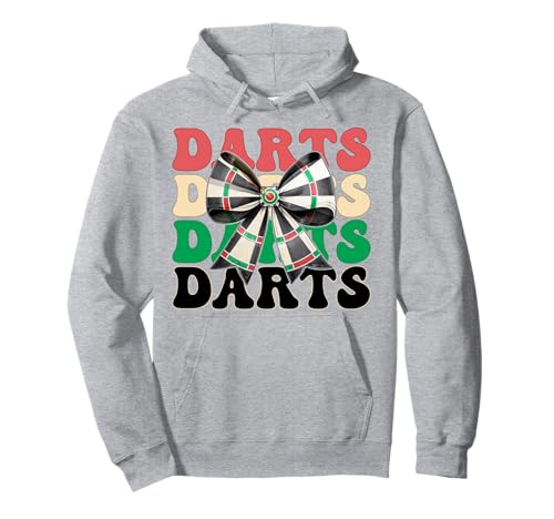 Darts Dartscheibe Dart Girl Mom Coquette Bow Pullover Hoodie von Womens Coquette Bow Darts Dartboard Dart Gifts