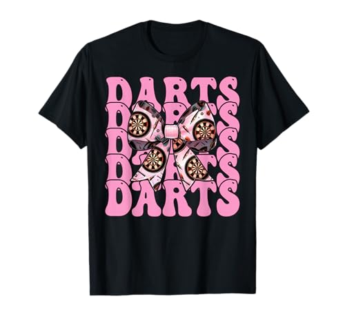 Darts Dartscheibe Dart Girl Mom Coquette Bow T-Shirt von Womens Coquette Bow Darts Dartboard Dart Gifts